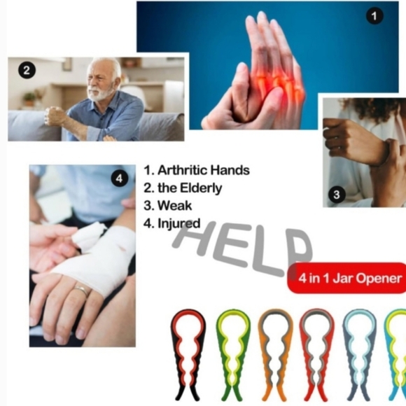 Cap Jar Opener Brand Multifunctional NEW Sealed in Bag in RED Home Kitchen - Picture 3 of 10